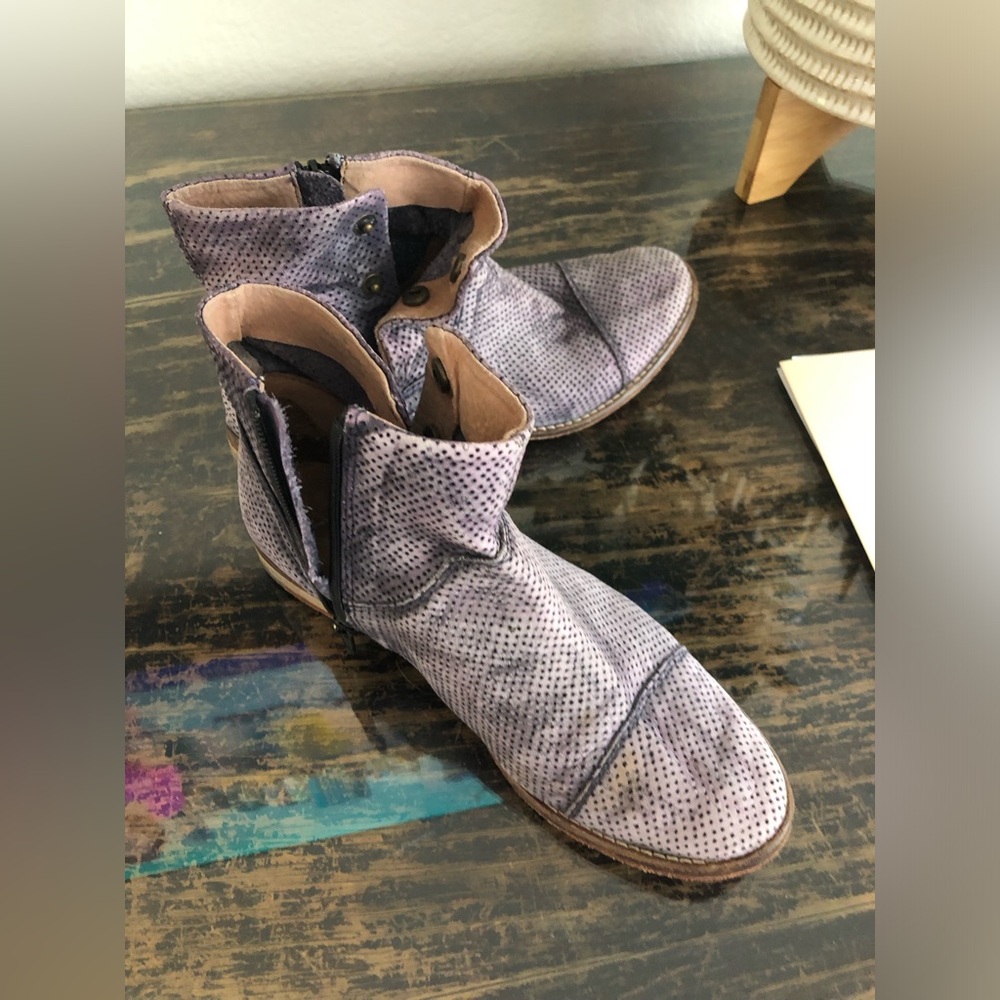 Free People Beige and Lavender Boots